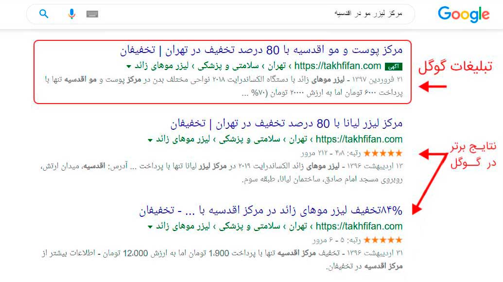 نمونه تبلیغات رسمی گوگل